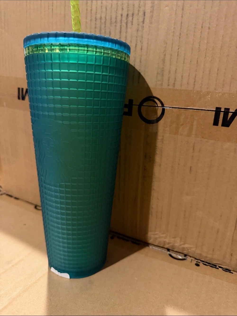 Starbucks 2022 Valentines Release Mountain Dew Green Grid 24 Oz Cold Cup Tumbler